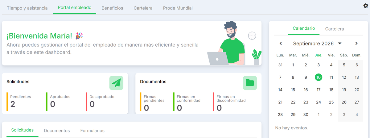 Portal del empleado Quickpass: solicitudes, documentos y calendario